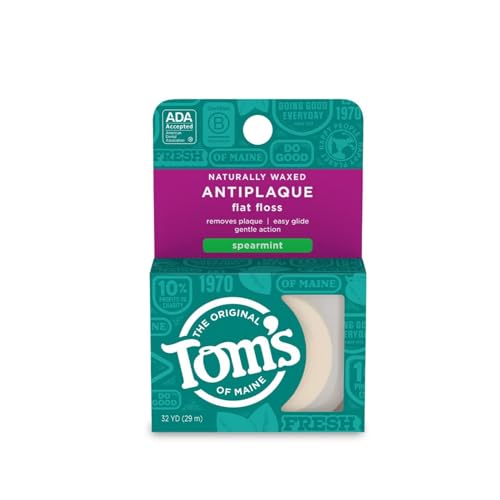 Tom's of Maine Anti Plaque Flat Spearmint Floss, Pack of 4