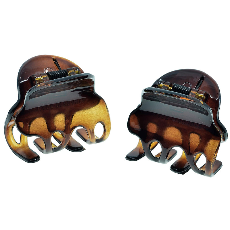 Camila Paris NV36 French Hair Clip for Women, Set of 2 Small Tortoise Girls Hair Claw Clips Fashion Durable Hair Accessories for Women, Luxury Ladies Strong Hold No Slip Grip Clamp, Made in France 1.25" Tortoise Shell - BeesActive Australia