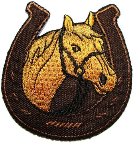 Horse Equestrian Horseshoe Embroidered Iron on Patch - BeesActive Australia