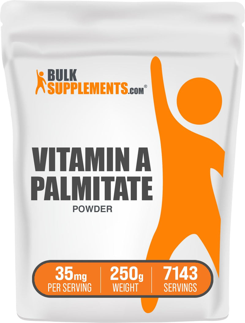 BulkSupplements.com Vitamin A Palmitate Powder - as Retinol Palmitate, Vitamin A Supplement for Immune & Eye Support - Gluten Free, 35mg per Serving, 250g (8.8 oz) (Pack of 1) 8.8 Ounce (Pack of 1)