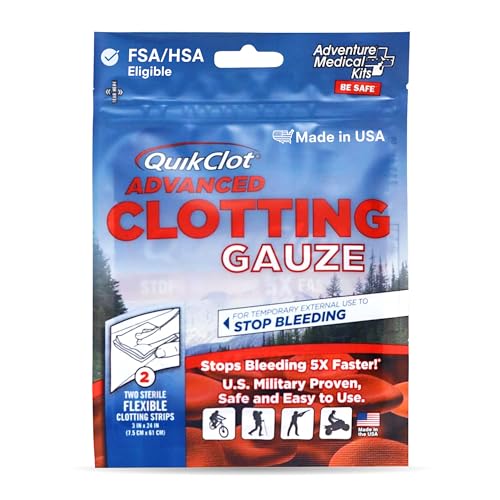 QuikClot Kaolin Clotting Gauze 2', 2 Pack 3 in x 2 ft (2 strips)