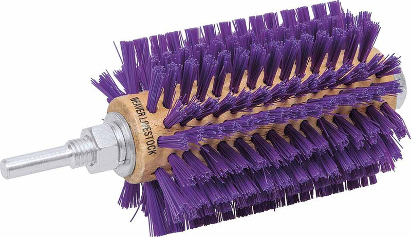 Weaver Leather Mini Roto Brush for Livestock, Wool/Hair Stimulating and Grooming Brush for Goat Sheep Cattle, Use with Drill, Coat Deshedding Tool 4" Long - BeesActive Australia