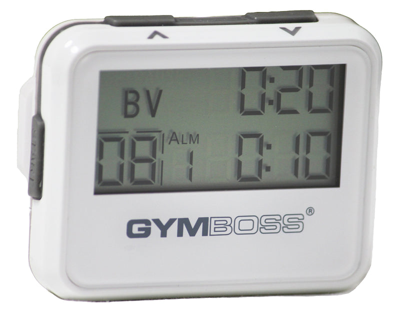 Gymboss Interval Timer and Stopwatch - White/Gray Gloss - BeesActive Australia