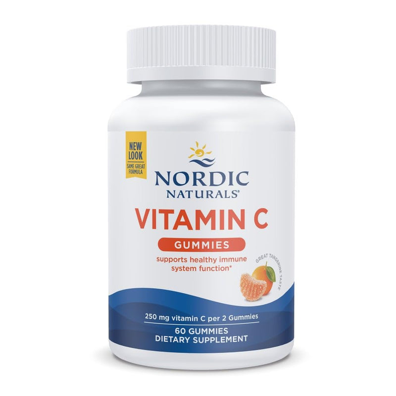 Nordic Naturals Vitamin C Gummies, 250mg Vegan, Tart Tangerine - 60 Count | Supports immune health, antioxidant protection, child growth & development. Tart tangerine flavor gummies for kids & adults 60 Count (Pack of 1)
