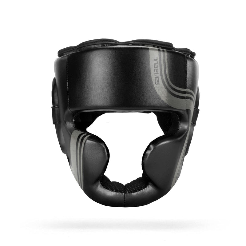 Sanabul Core Series Boxing Headgear for Men & Women Training MMA & Martial Arts Kickboxing Head Gear Sparring Full-Face Coverage Black/GunMetal Large-X-Large