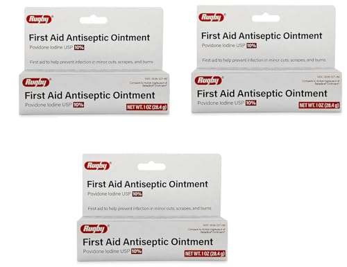 Major Pharmaceuticals Povidine Iodine USP First Aid Ointment for Cuts, Scrapes and Burns, 3 Count