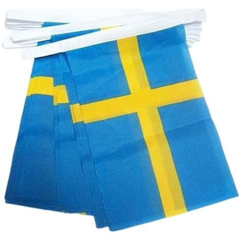 AZ FLAG Sweden 6 Meters Bunting Flag 20 Flags 9'' x 6'' - Swedish String Flags 15 x 21 cm - BeesActive Australia