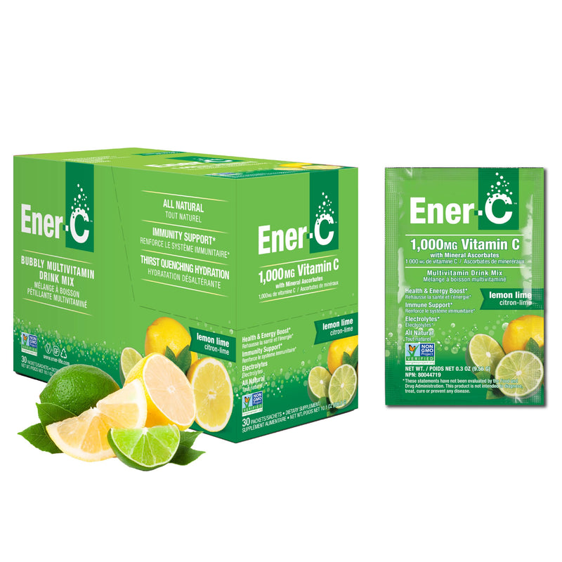 Ener-C Multivitamin Drink Mix - Vitamin Packets for Water, Electrolytes Powder Packets, Vitamin Drink Mix, Hydration Liquid Mix, Immune Booster for Adults, Healthy Energy - Lemon Lime, 30 Count | Vitamin Packets for Water, Vitamin Drink Mix, Hydration ...
