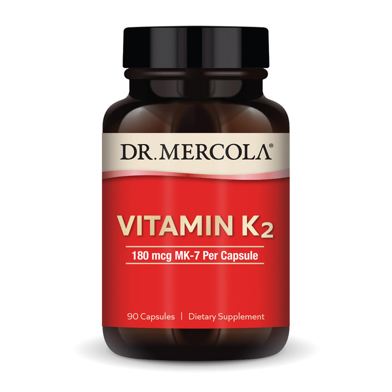 Dr. Mercola Vitamin K2, 90 Servings (90 Capsules), 180 mcg MK-7 Per Capsule, Dietary Supplement, Promotes Healthy Arterial Function, Non-GMO 90 Count (Pack of 1) - BeesActive Australia
