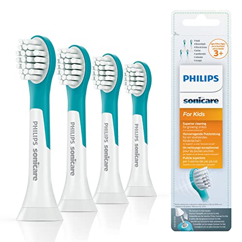 Philips Sonicare Original Brush for Kids HX6034 / 33, Gentle Cleaning of Children's Teeth, from 3 Years, 4 Pieces From the age of 3 single