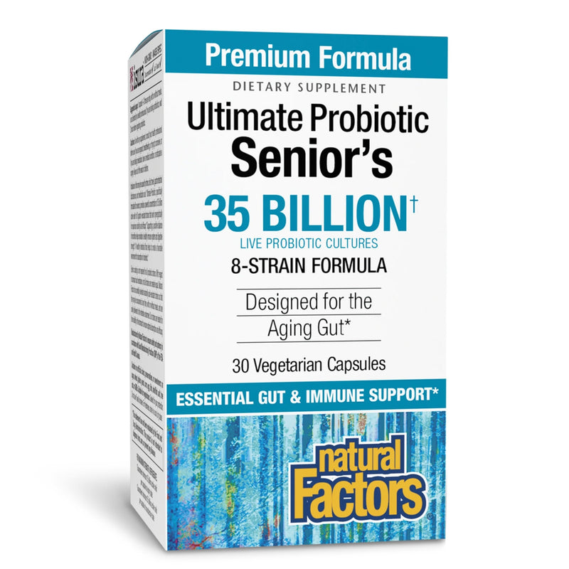 Natural Factors Ultimate Probiotic Senior's - Senior Supplement for Digestive & Immune Health - 35 Billion CFUs - Non-GMO & Gluten-Free - 30 Capsules (30 Servings) 30 Count (Pack of 1)