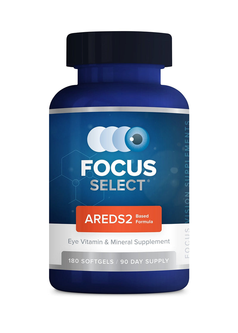 Focus Select AREDS2-Based Eye Vitamin Supplement with Low-Zinc, 180 Count | Lutein and zeaxanthin vision supplement for macular support, doctor-developed, safe for smokers, made in USA, 90-day supply 180 Count (Pack of 1)