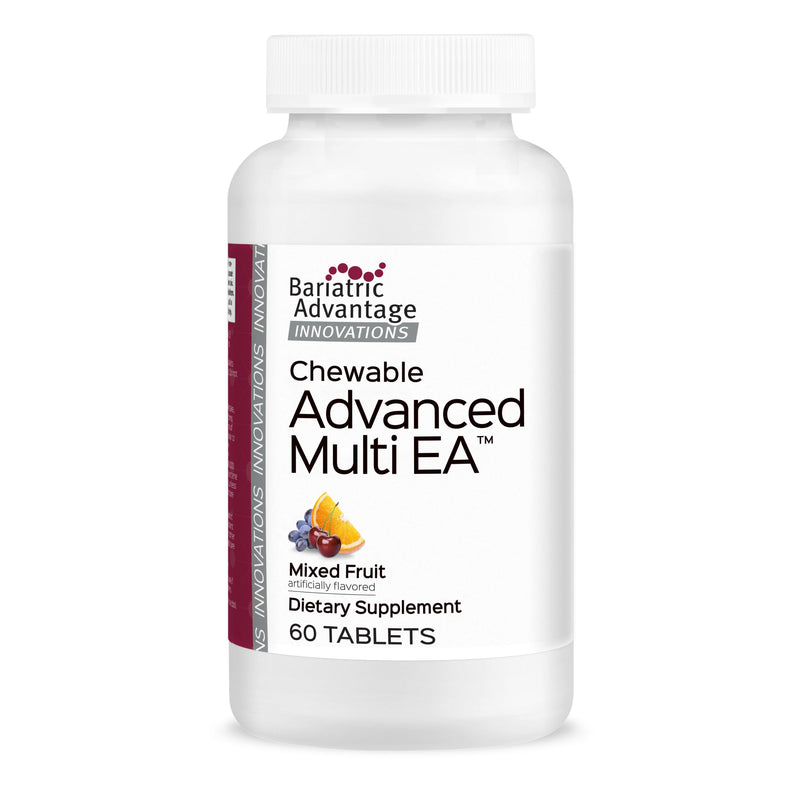 Bariatric Advantage Chewable Advanced Multi EA, Mixed Fruit, 60 Count | High Potency Daily Multivitamin with Iron for Bariatric Surgery Patients, Chewable Tablet, Delivers Over 20 Unique Nutrients