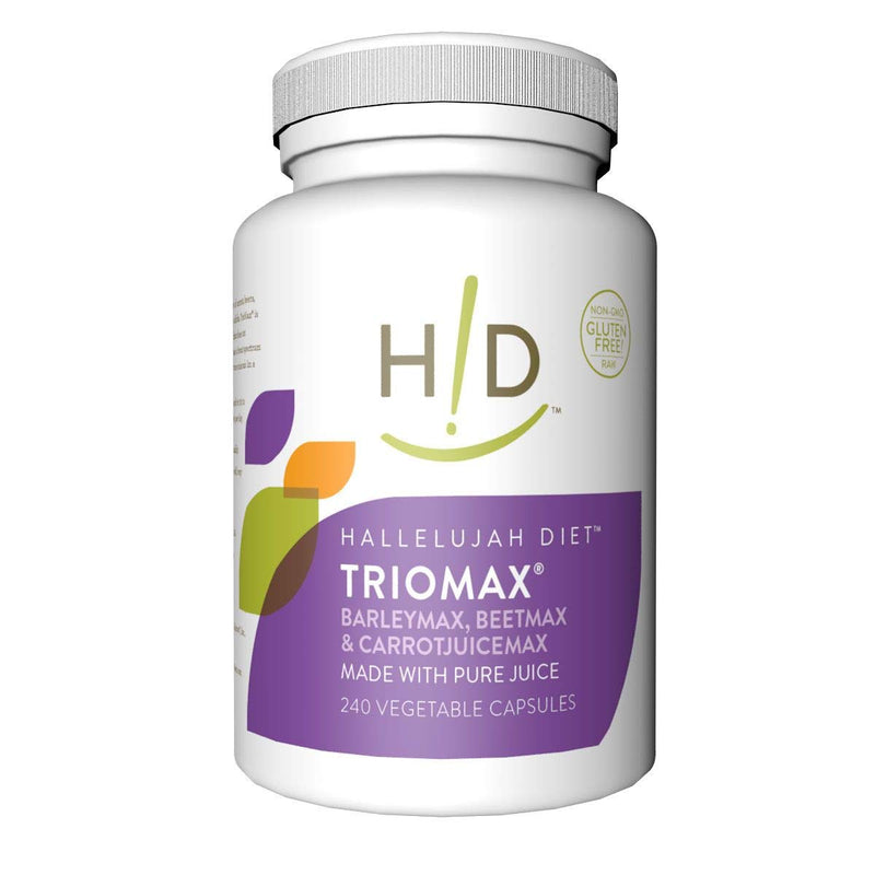 Hallelujah Diet TrioMax – Broad-Spectrum Vitamin & Antioxidant Blend Supplement, Food-Based, Gluten-Free, Vegan, 30-Day Supply, 240 Capsules