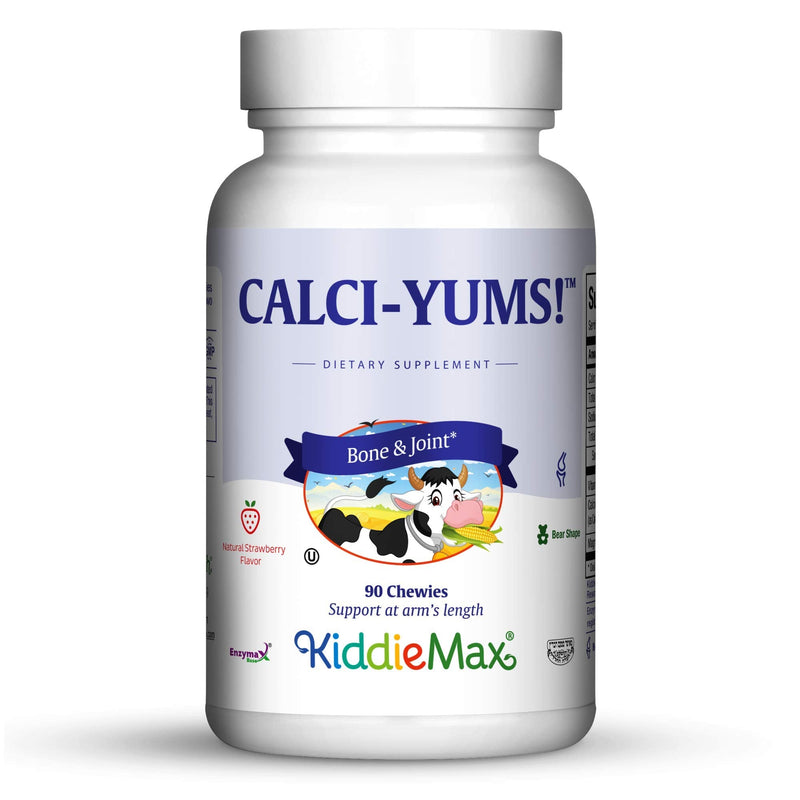 Maxi Health® Kids Calcium Supplement with D3 & Magnesium (90 Chewables) | Kosher | Chewable Calcium with D3 & Magnesium | Strawberry | Bone & Teeth Support | Vegetarian · Non-GMO | Doctor Formulated 1 Count (Pack of 1)