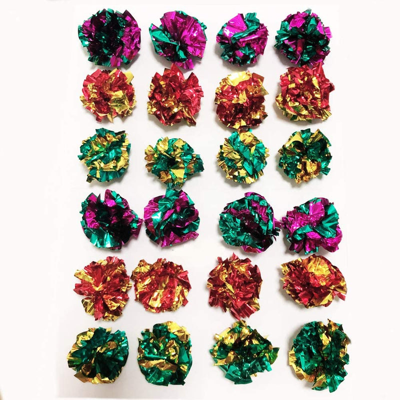 Mylar Crinkle Balls Cat Toys Interactive Crinkle Cat Toy Balls Independent Pet Kitten Cat Toys for Fat Cats Kittens Exercise, Soft and 2 Inch (24 Pack) 24 Pack - BeesActive Australia