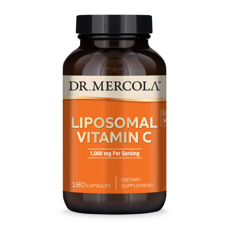 Dr. Mercola Liposomal Vitamin C, 1,000 mg per Serving, 90 Servings (180 Capsules), Dietary Supplement, Supports Immune Health, Non GMO, NSF Certified 180 Count (Pack of 1) - BeesActive Australia