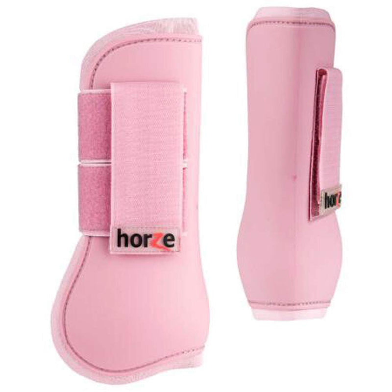 HORZE Chicago Protective Horse Tendon Boots - Lightweight Open Front Boots for Jumping, Trail Riding, and Turnout (Pair) - Lady Light Pink - Horse - BeesActive Australia