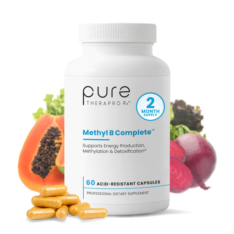 Pure Therapro Rx Methyl B Complete, Vitamin B Complex, 60 Capsules | Includes Folate & B12, Vitamin B6, Riboflavin & TMG, For Men & Women, Made in USA, 60 Servings 60 Count (Pack of 1)