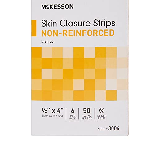 McKesson Skin Closure Strips, Sterile, Tan, 1/2 x 4 in, 50 ct 50 Count