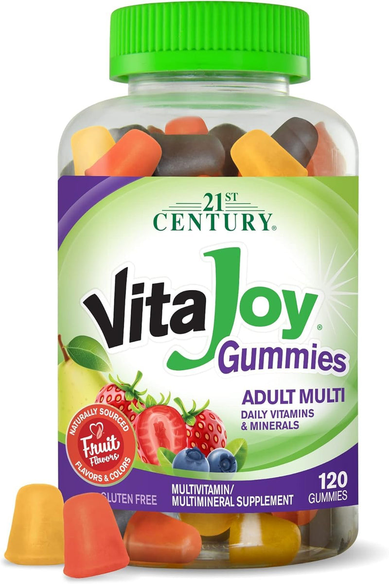 21st Century VitaJoy Adult Multivitamin Gummies, Cherry & Strawberry, 120 | Adult Multivitamin Gummies with Essential Vitamins & Minerals in Cherry & Strawberry Flavors, Pectin-Based & Gluten Free 120 Count (Pack of 1) Regular