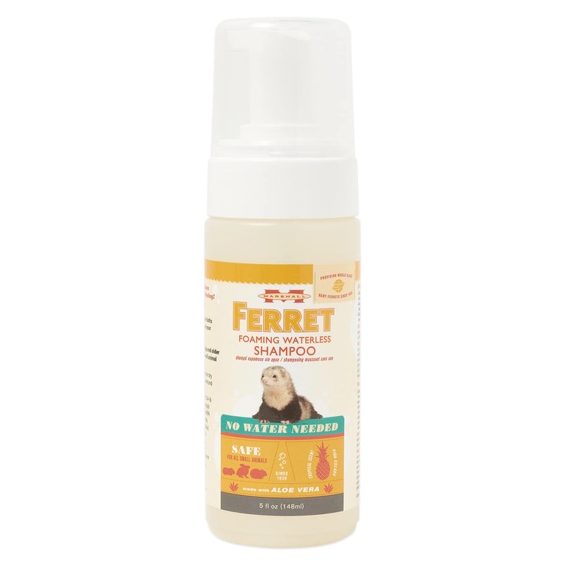 Marshall Pet Products Natural Aloe Deodorizing and Detangling Foam Leave-in Waterless Shampoo, for Ferrets and Small Animals, 5 oz - PawsPlanet Australia