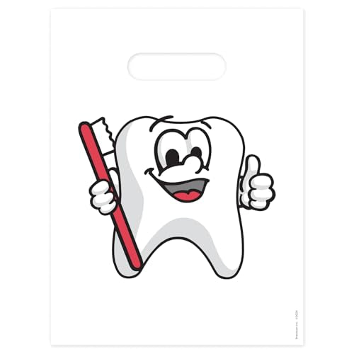 Tootie Tooth Dental Giveaway Bags, 9" x 12", 100 Pack 9" x 12"