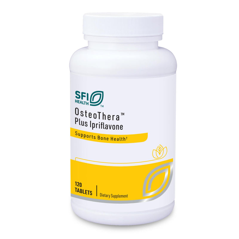 Klaire Labs SFI Health Osteothera Plus Ipriflavone Tablets, 120 Tablets | Hypoallergenic & Multifactorial Calcium Complex & Isoflavone Derivative Bone Support Formula with Vitamin K, D3, Magnesium