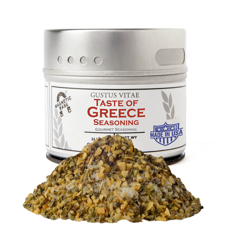 Gustus Vitae - Taste of Greece - Gourmet Seasoning - Artisanal Spice Blend - 2.7oz - Non GMO- Magnetic Tin - Small Batch - Hand Packed - BeesActive Australia