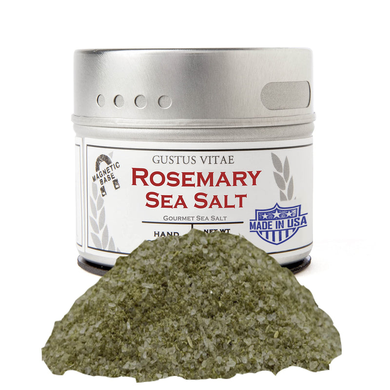 Rosemary Sea Salt - Gourmet Infused Sea Salt - Artisanal Seasoning - Non GMO - All Natural - Sustainably Sourced - Small Batch - Magnetic Tin - Hand Packed - BeesActive Australia