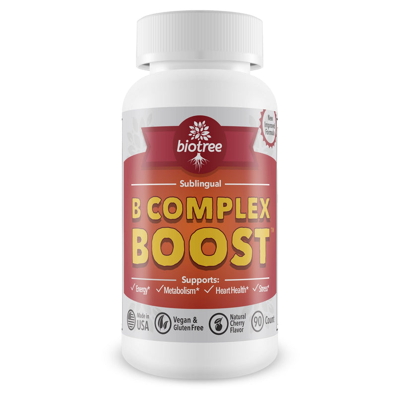 Vitamin B12 Sublingual B Complex Energy Pill B12 Methylcobalamin B6 Biotin & Folic Acid Natural Energy Supports Metabolism Heart Health & Stress Great Tasting Cherry Flavor! 100% Caffeine Free - 90 Count (Pack of 1)