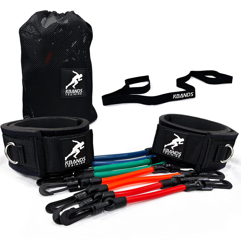 Kbands Cheer Bands (Cheer Resistance Bands, Stunt Strap, and Jump30 Digital Download Included) Blue, Green, Red, Orange