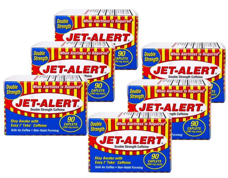 Jet Alert Double Strength Alertness Aid Caplets, 200mg-90 Ct Value Packs (6) 6 - BeesActive Australia