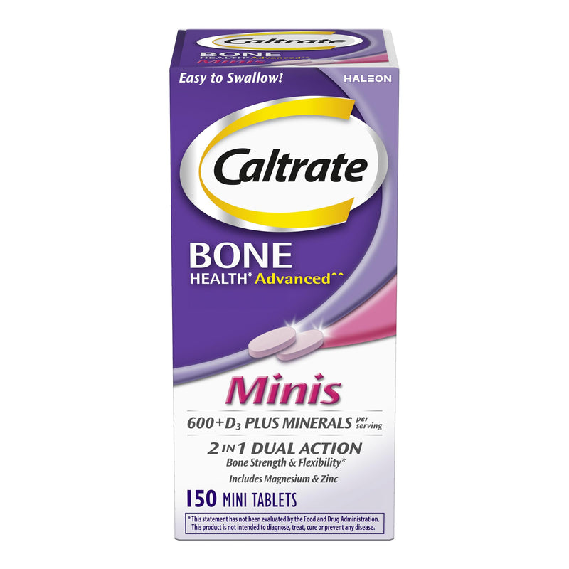 Caltrate Minis 600 Plus D3 Vitamin D and Calcium Supplement Tablets, 150 Ct | Highest Level of Vitamin D3, Maximizes Calcium Absorption to Support Strong Bones and Daily Function 150 Count (Pack of 1)