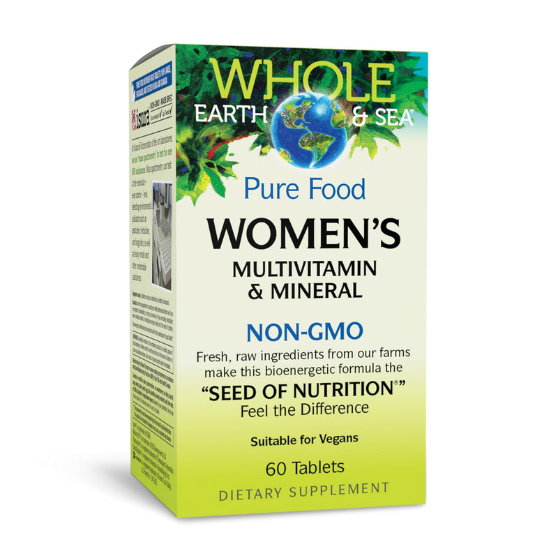 Whole Earth & Sea from Natural Factors, Women's Multivitamin & Mineral, Whole Food Supplement, Vegan, 60 tablets (30 servings) 60 Count (Pack of 1)