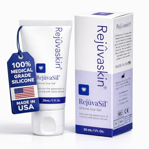 Rejuvaskin RejuvaSil Silicone Scar Gel, Scar Treatment for Surgical Scars, Burns, Keloids, Acne Scars on Face & Body, 30ml 1.01 Fl Oz (Pack of 1)