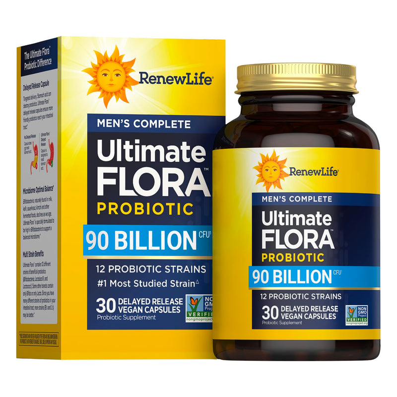 Renew Life Probiotics for Men 90 Billion CFU 30 Count (Pack of 1)