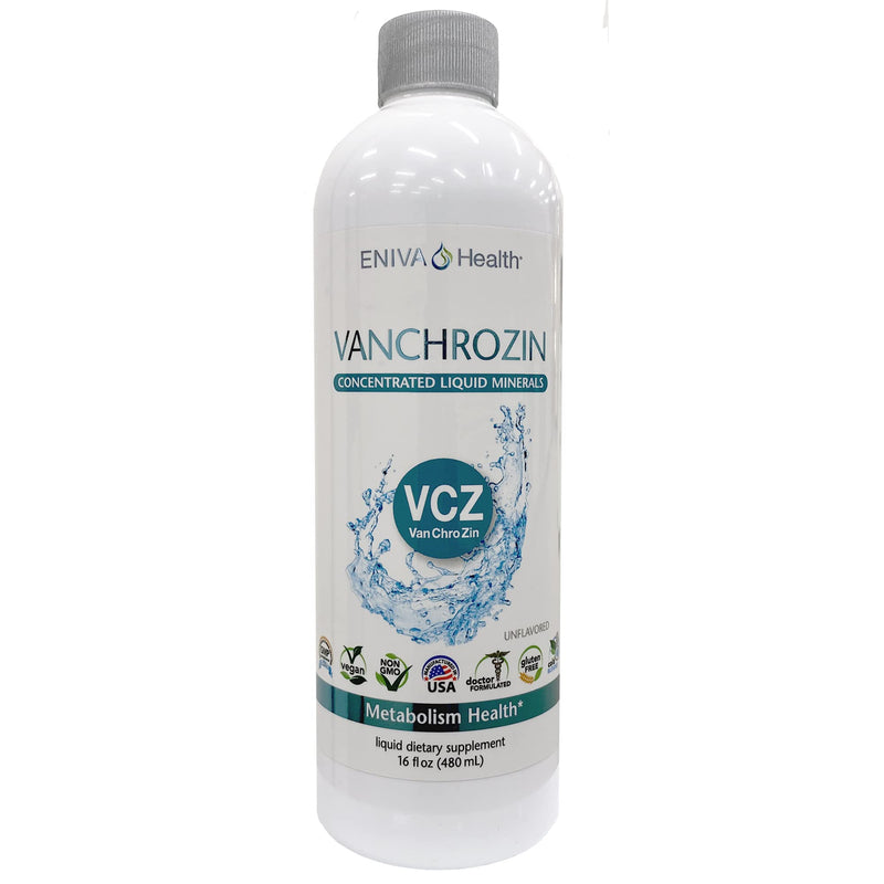 Eniva Health VANCHROZIN Liquid Ionic Minerals Supplement, Vanadium, Chromium & Zinc, Diabetic Friendly, 16 Fl Oz, 96 Servings - BeesActive Australia