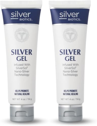 Silver Biotics First Aid Healing & Soothing Gel | Advanced SilverSol Technology | Amazing for Healing Skin from Scars, Burns, Wounds, Blemishes & More | 20ppm | 4 Oz (Pack of 2)