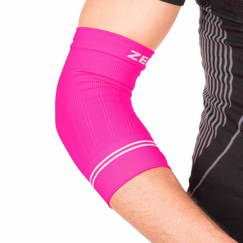 Zensah Compression Tennis Elbow Sleeve for Elbow Tendonitis, Tennis Elbow, Golfer's Elbow - Elbow Support, Elbow Brace Small 1 Sleeve - Neon Pink - BeesActive Australia