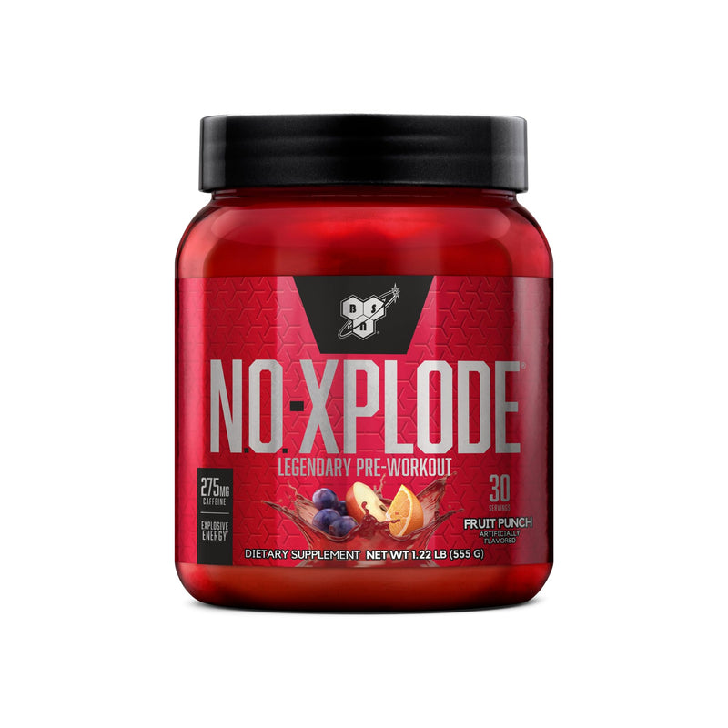 BSN N.O.-XPLODE Pre Workout Powder, Energy Supplement for Men and Women with Creatine and Beta-Alanine, Flavor: Fruit Punch, 30 Servings 30 Servings (Pack of 1)