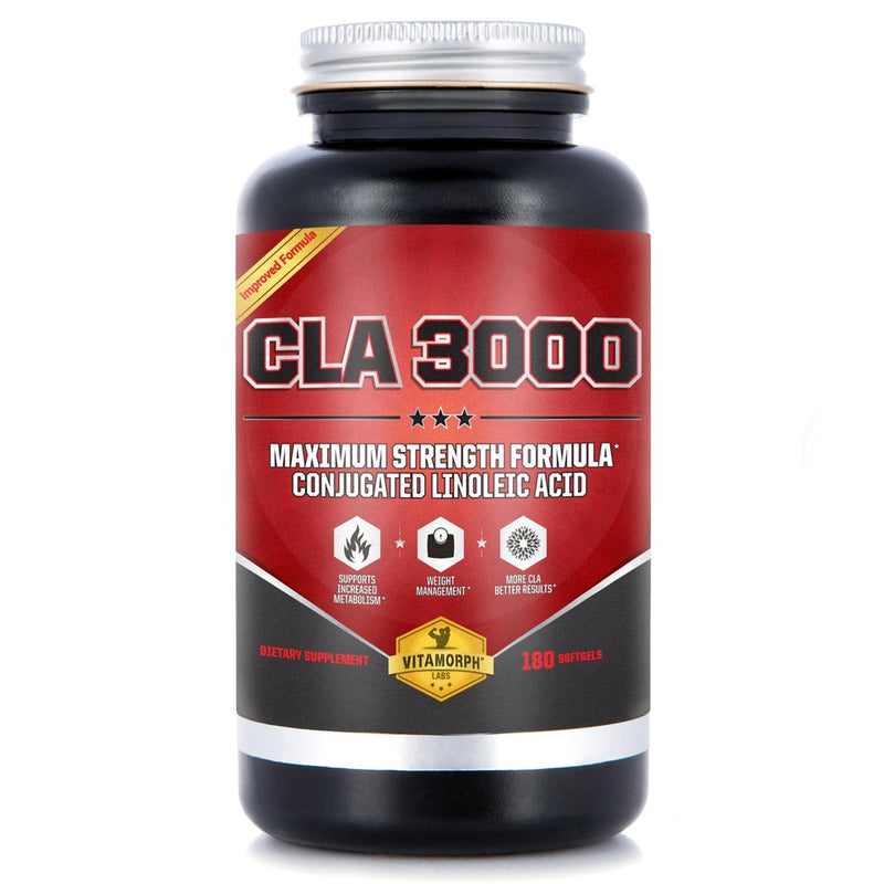 CLA 3000 - CLA Safflower Oil for Metabolism and Weight Loss Management, Maximum Strength Conjugated Linoleic Acid, Stimulant-Free Non-GMO Safflower Cla by Vitamorph Labs - 180 Softgels - BeesActive Australia