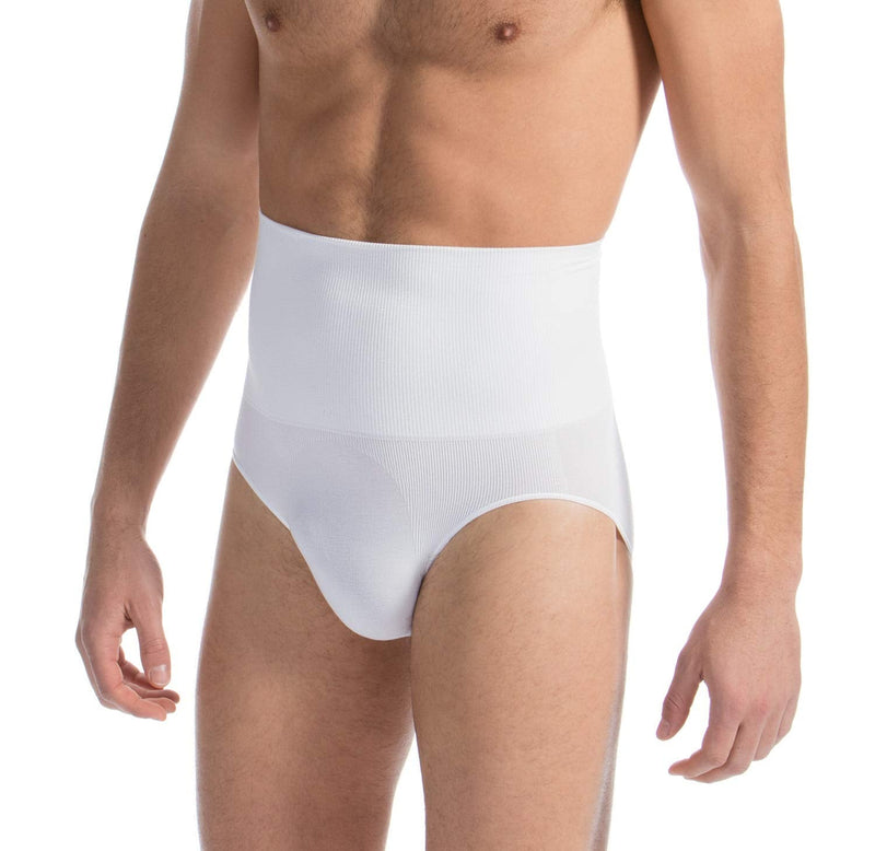 Farmacell 411 Men's shaping control briefs with waist girdle, 100% Made in Italy Small White - BeesActive Australia