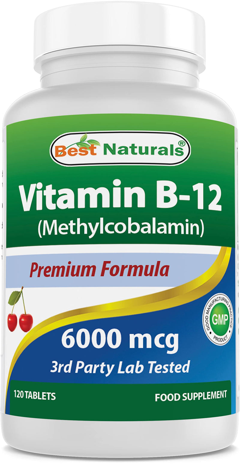 Best Naturals Vitamin B12 6000 mcg 120 Tablets Unflavored 120 Count (Pack of 1)