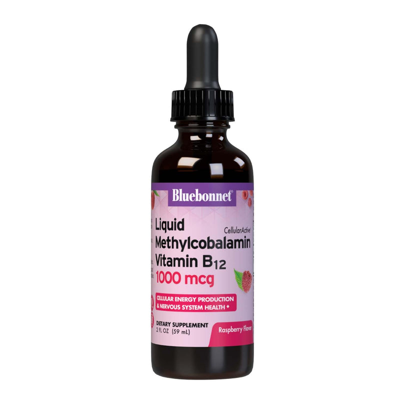 Bluebonnet Nutrition Liquid Cellular Active Methycobalamin Vitamin B12, 1000 mcg, For Cellular Energy Production and Nervous System Health, Soy-Free, Gluten-Free, Dairy-Free, Vegan, 2OZ, 59 Serving | Vegan, Gluten-Free, Soy-Free, Dairy-Free