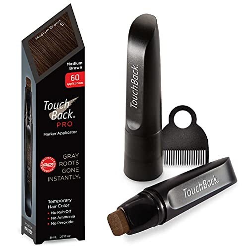 TouchBack Pro Gray Root Touch Up Marker Applicator - Real Hair Color - Medium Brown