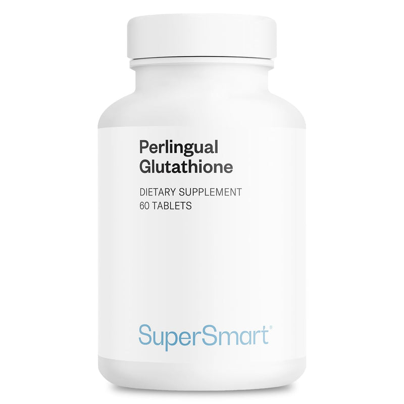 Supersmart Perlingual Glutathione (Easy Absorption) - Enhanced Reduced Glutathione with Vitamin C - Antioxidant Supplement | Non-GMO & Gluten-Free - 60 Tablets