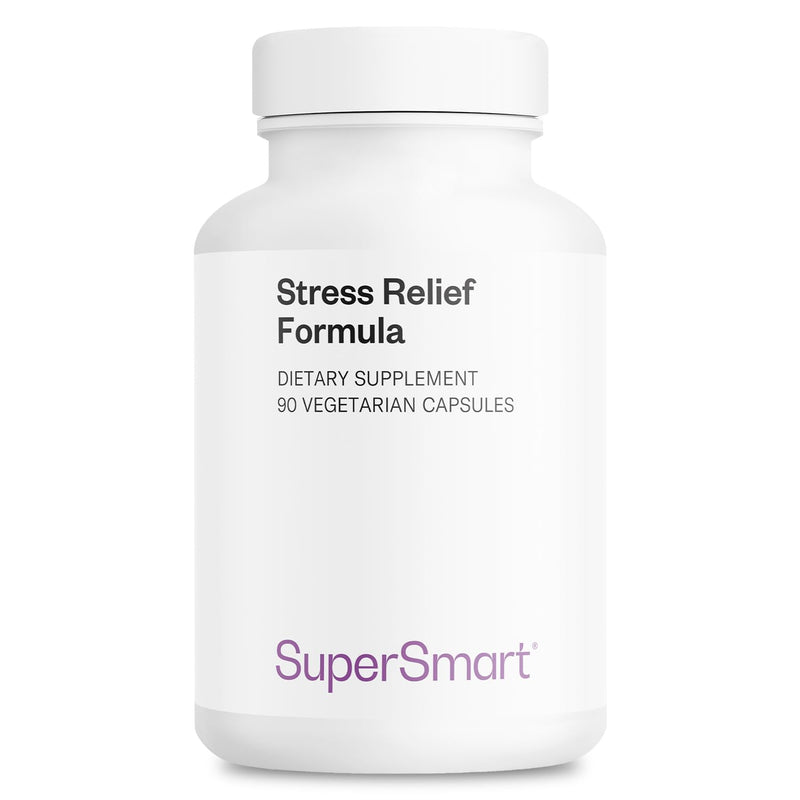 Supersmart - Stress Relief Formula (All-in-1) - 100% Natural Supplement - with Passion Flower, Polygala Tenuifolia | Non-GMO & Gluten Free - 90 Vegetarian Capsules