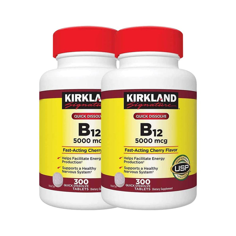 Kirkland Signature B-12 5000 mcg, 300 Tablets (2 Pack) 300 Count (Pack of 2)