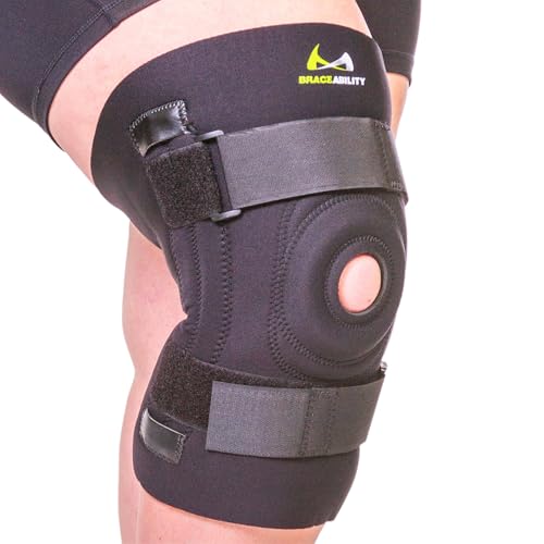 BraceAbility Bariatric Knee Brace for Large Legs - Plus Size Knee Brace with Side Stabilizers for Big Men or Women, Arthritis, Patellar Tendonitis, Obese Chondromalacia Pain, Instability (X-Large) XL